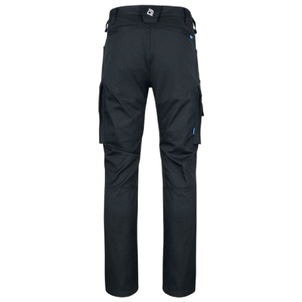 Black - Back - Projob Mens 2552 Stretch Work Trousers