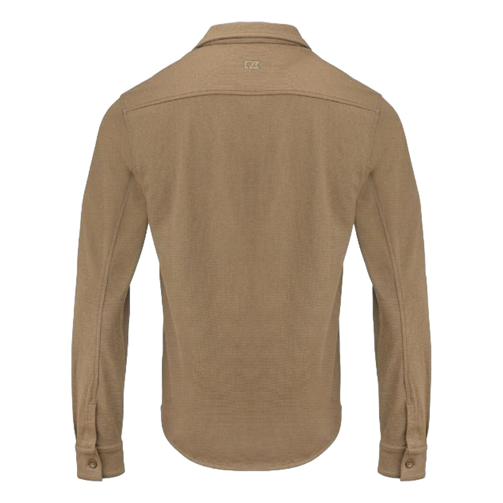 Khaki - Back - Cutter & Buck Mens Advantage Leisure Shirt