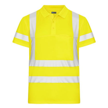 Yellow - Front - Projob Mens Prio Pique High-Vis Polo Shirt