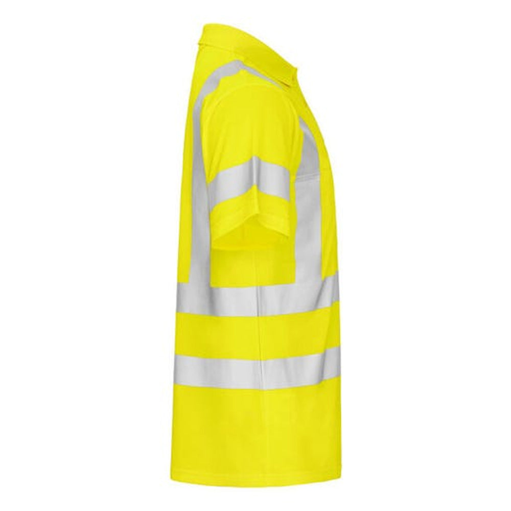 Yellow - Side - Projob Mens Prio Pique High-Vis Polo Shirt