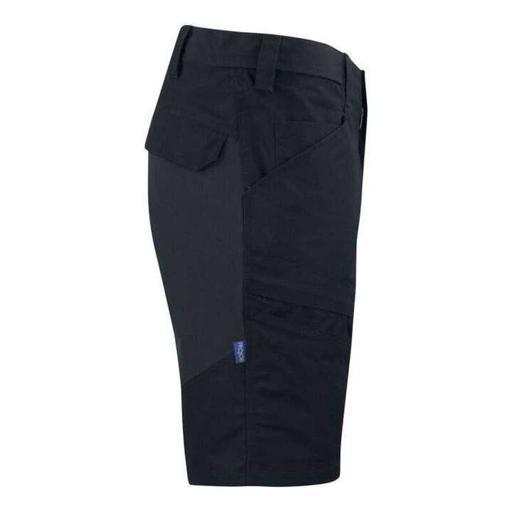 Black - Side - Projob Mens Service Stretch Shorts