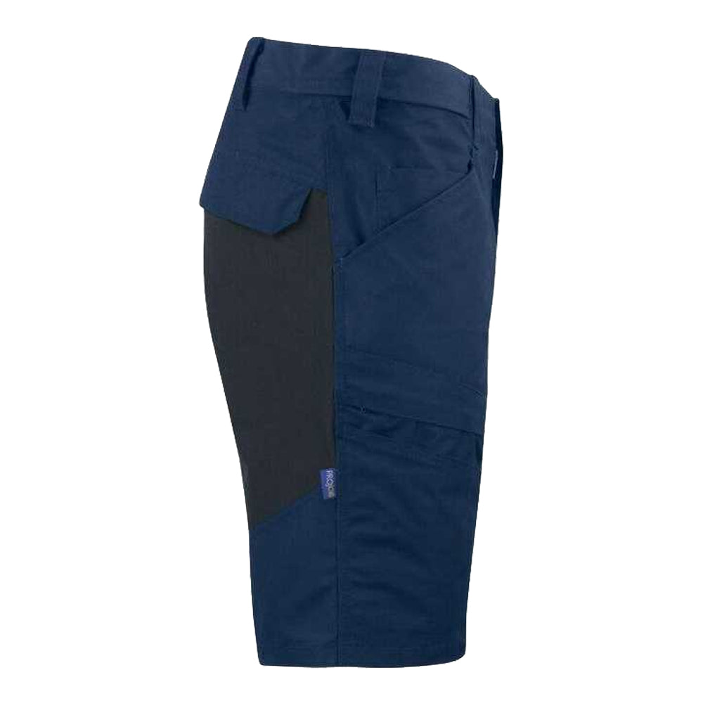 Navy - Side - Projob Mens Service Stretch Shorts