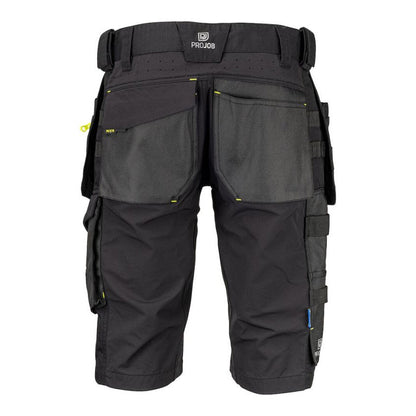 Black - Back - Projob Mens 5562 Stretch Holster Pocket Work Shorts