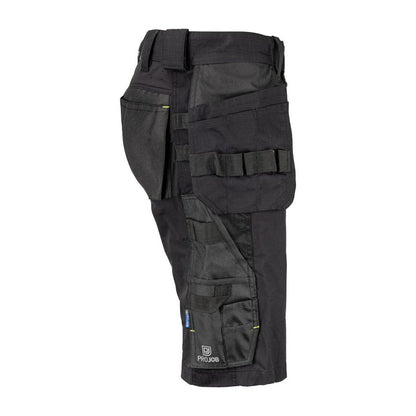 Black - Side - Projob Mens 5562 Stretch Holster Pocket Work Shorts