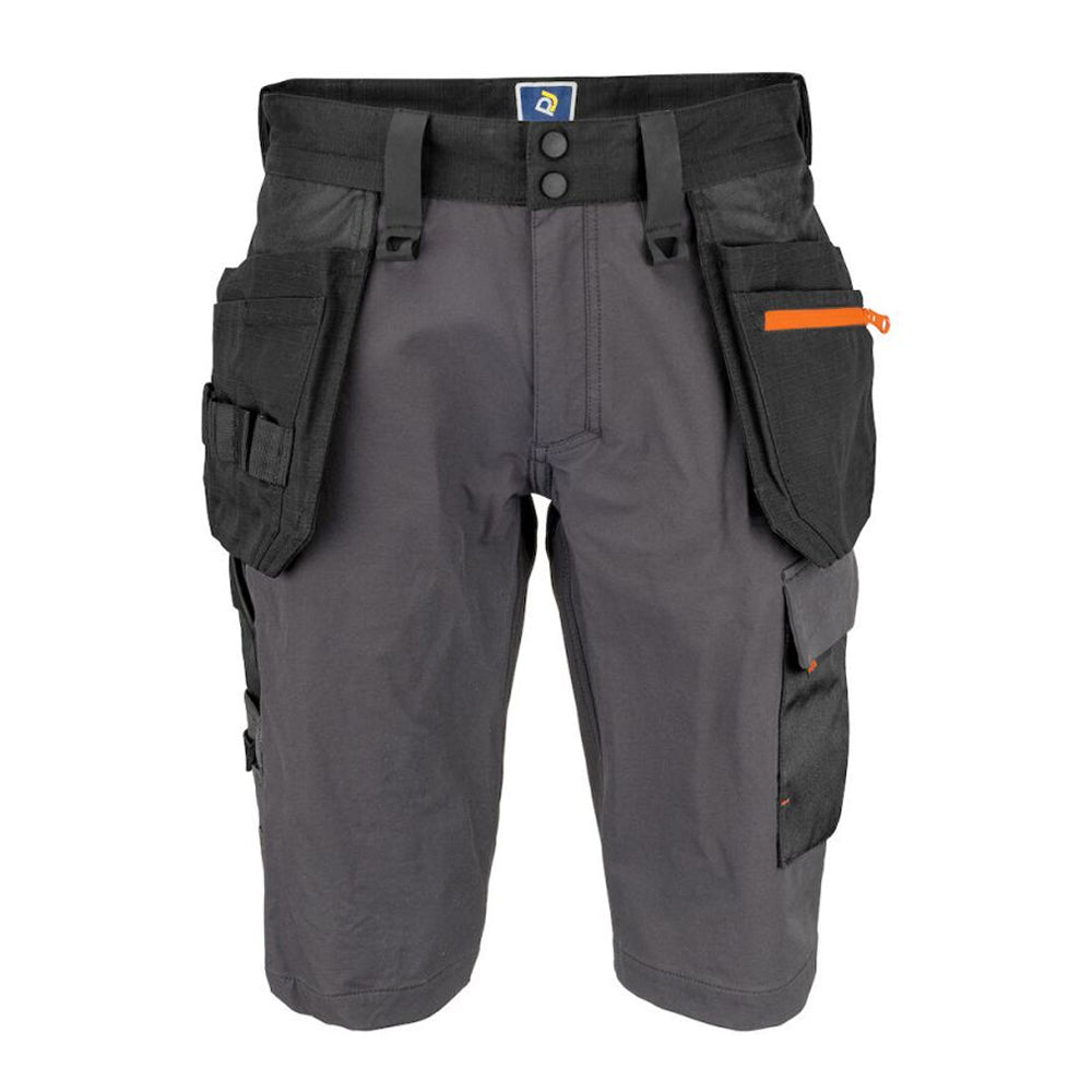 Grey - Front - Projob Mens 5562 Stretch Holster Pocket Work Shorts