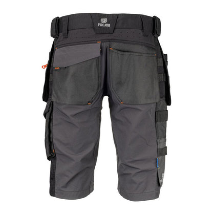Grey - Back - Projob Mens 5562 Stretch Holster Pocket Work Shorts