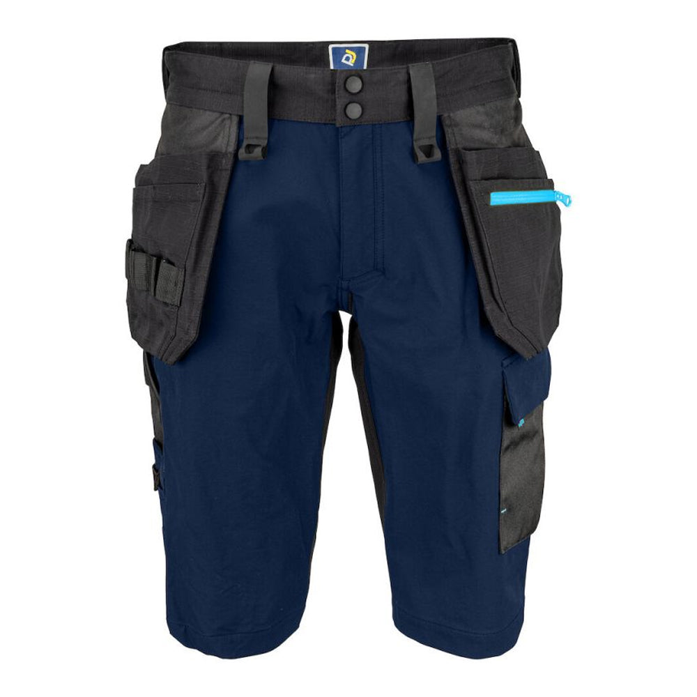 Navy - Front - Projob Mens 5562 Stretch Holster Pocket Work Shorts