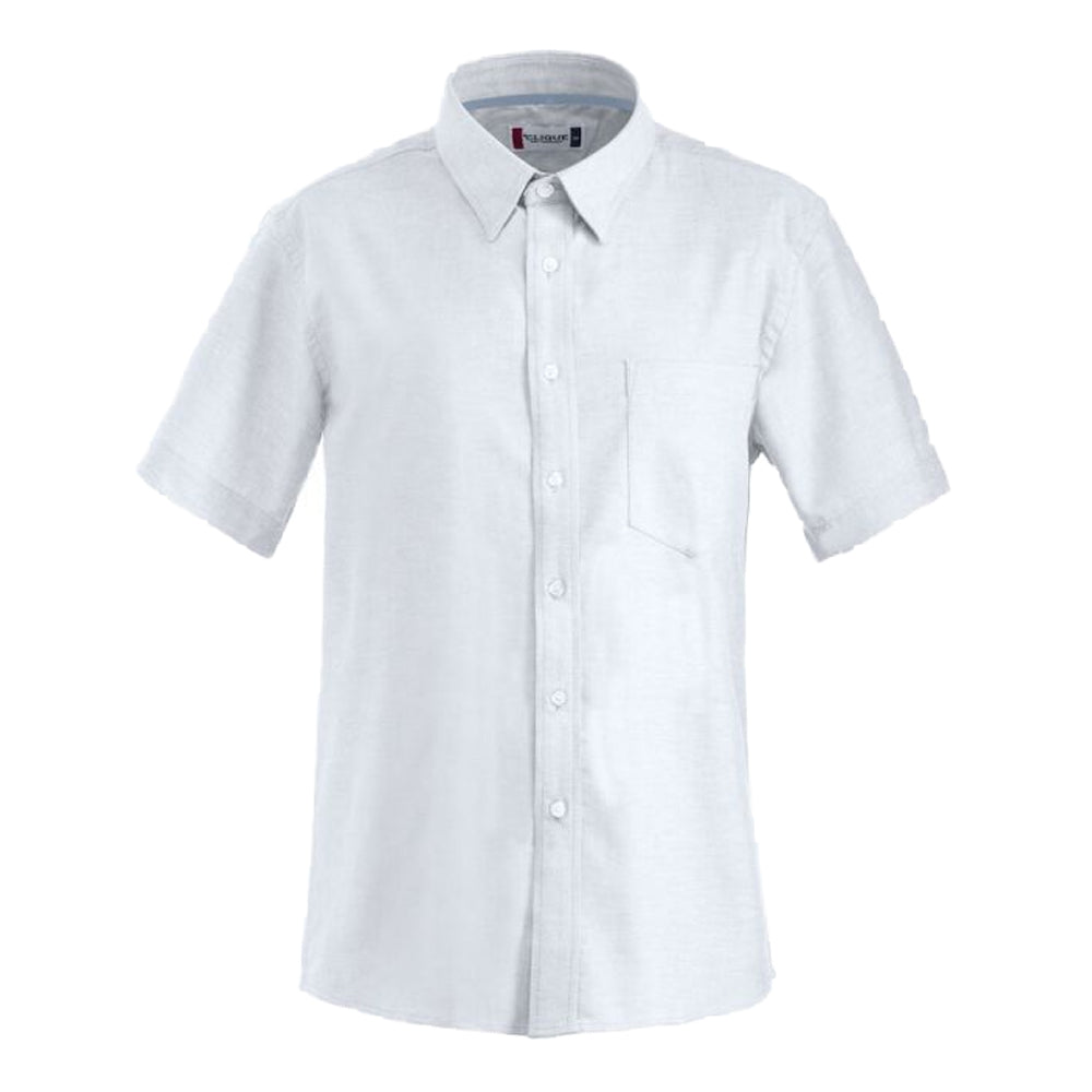White - Front - Clique Mens Cambridge Short-Sleeved Shirt