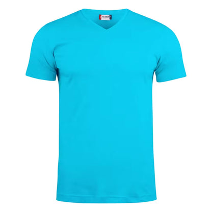 Turquoise - Front - Clique Mens Basic V Neck Short-Sleeved T-Shirt