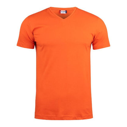 Blood Orange - Front - Clique Mens Basic V Neck Short-Sleeved T-Shirt