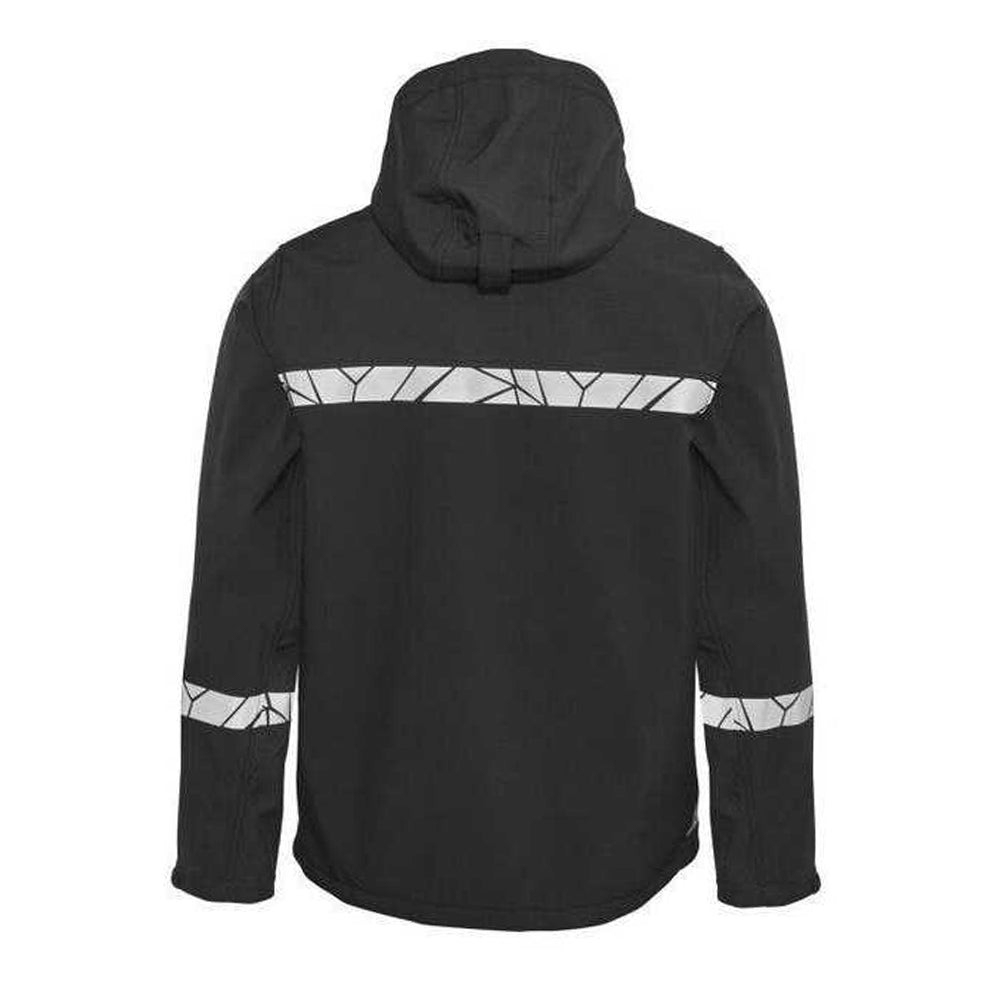 Black - Back - Projob Mens Progression 7400 Soft Shell Jacket