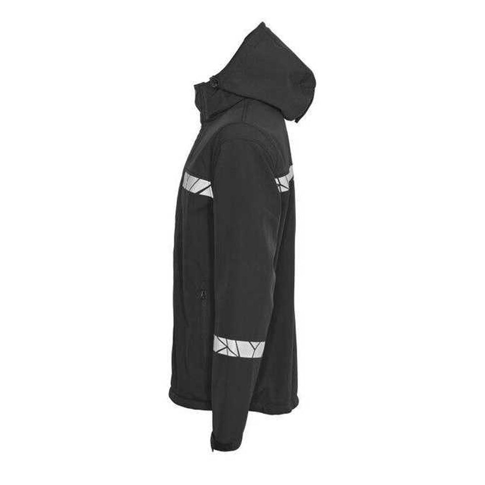 Black - Side - Projob Mens Progression 7400 Soft Shell Jacket