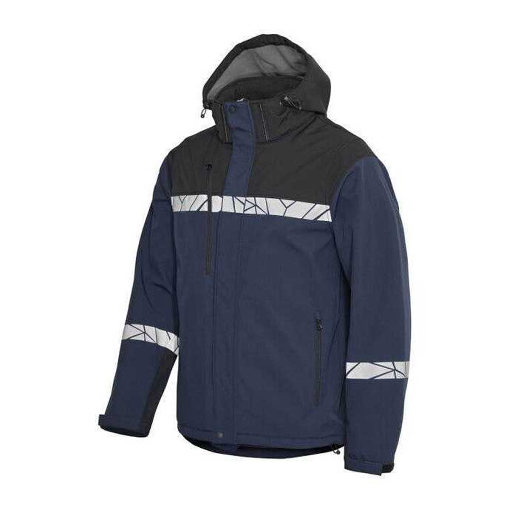 Navy-Black - Pack Shot - Projob Mens Progression 7400 Soft Shell Jacket