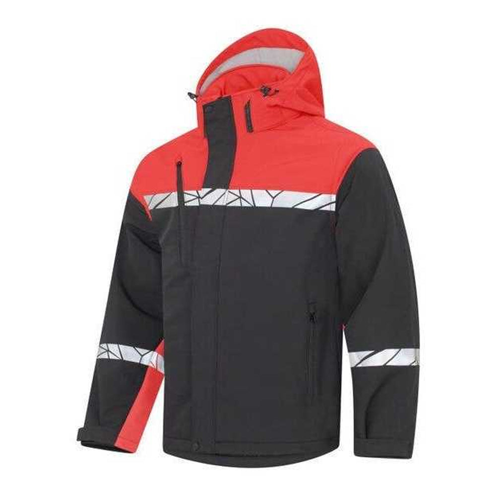 Black-Red - Pack Shot - Projob Mens Progression 7400 Soft Shell Jacket
