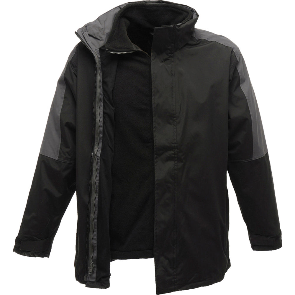 Black-Seal Grey - Back - Regatta Defender III 3-in-1 Waterproof Windproof Jacket - Performance Jacket