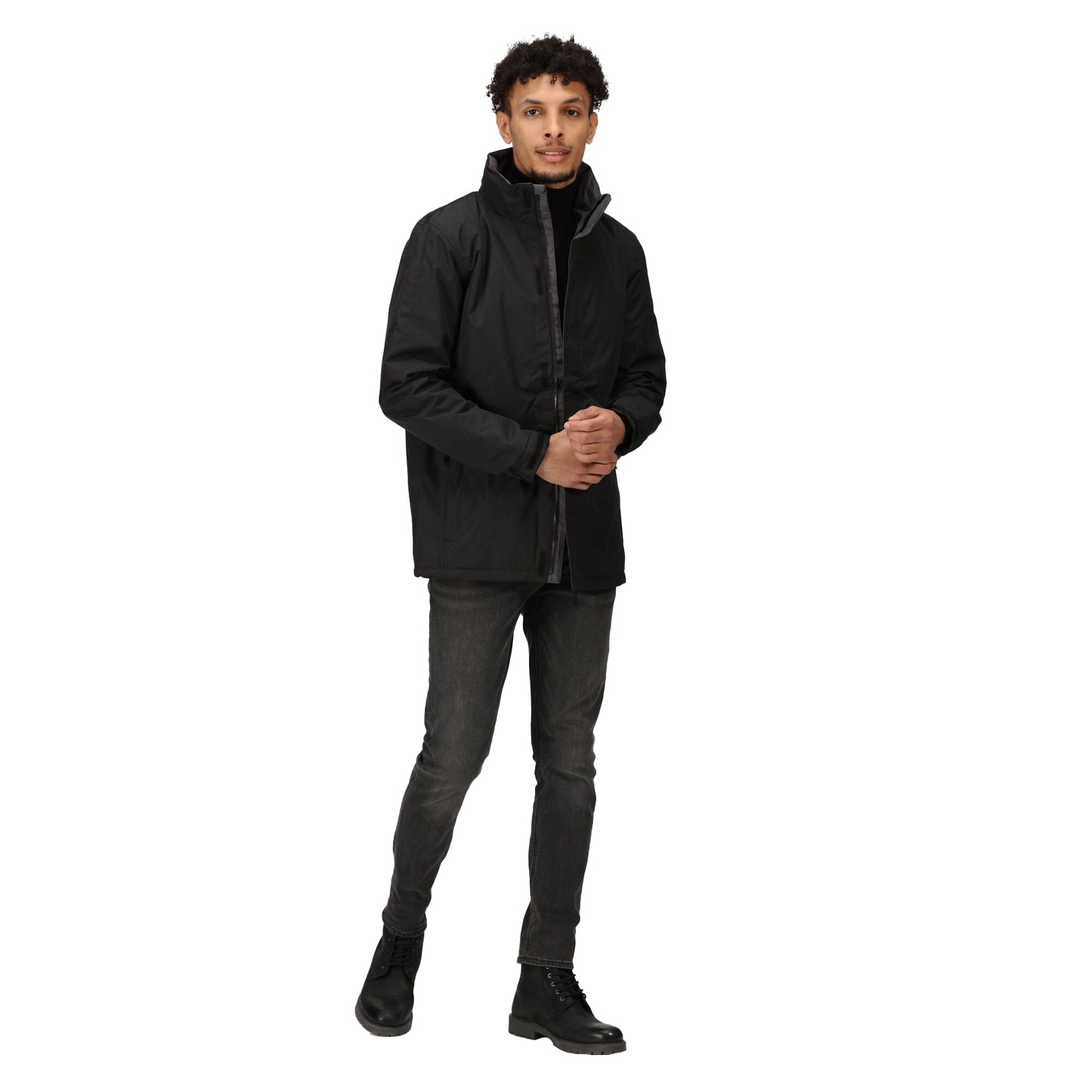 Black - Pack Shot - Regatta Mens Beauford Waterproof Windproof Jacket (Thermoguard Insulation)