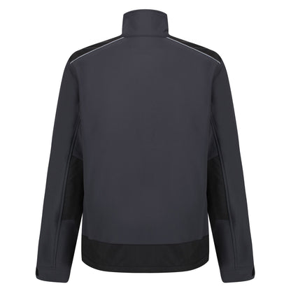 Seal Grey-Black - Back - Regatta Mens Sandstorm Workwear Softshell Jacket