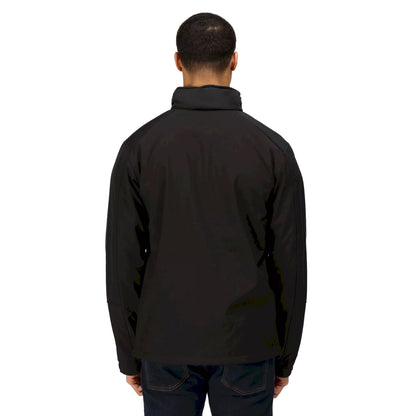 Black - Side - Regatta Reid Mens Softshell Wind Resistant Water Repellent Jacket