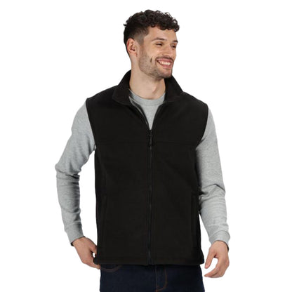 Black - Back - Regatta Haber II Full-Zip Bodywarmer Fleece Anti-Pill Jacket (250 GSM)