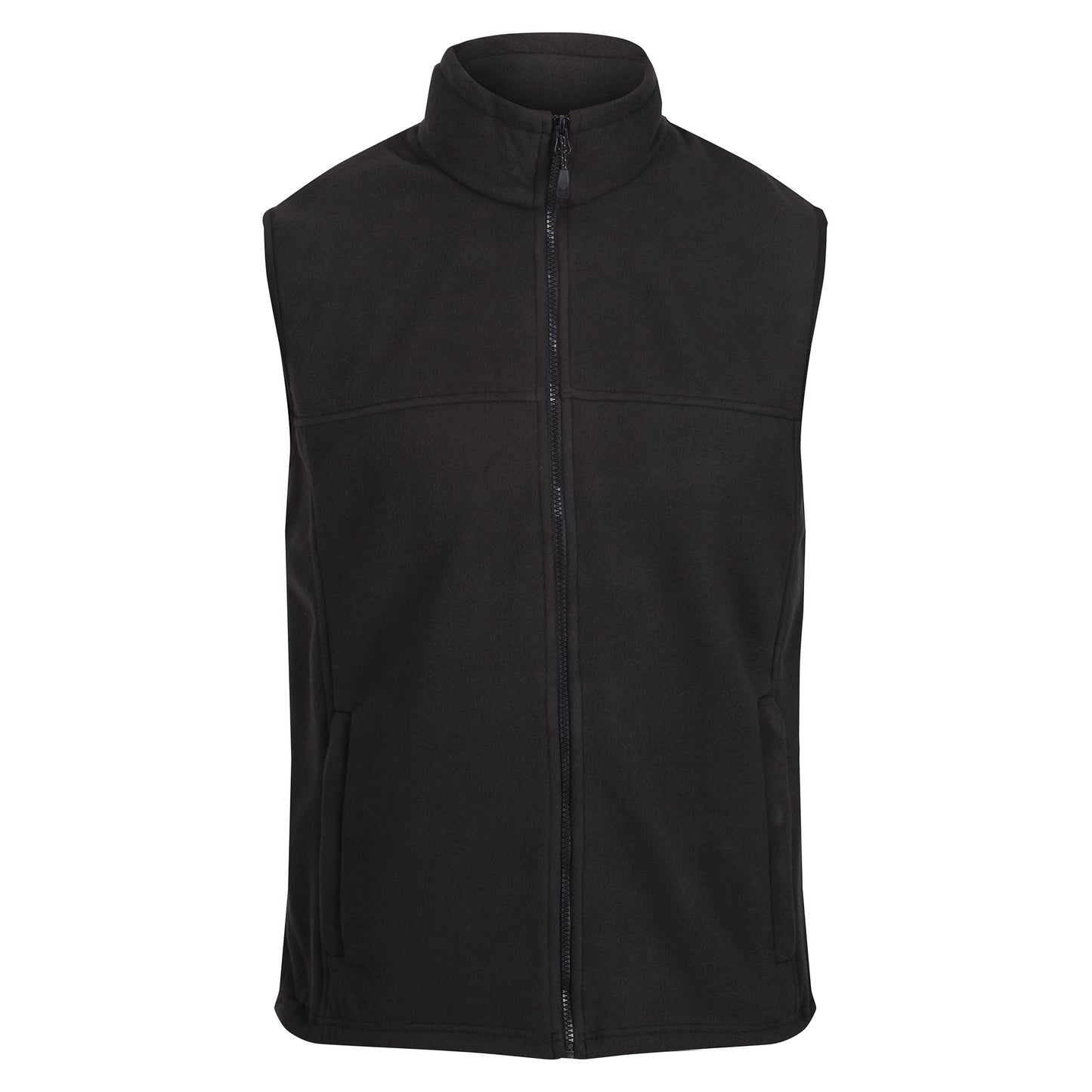Black - Front - Regatta Haber II Full-Zip Bodywarmer Fleece Anti-Pill Jacket (250 GSM)