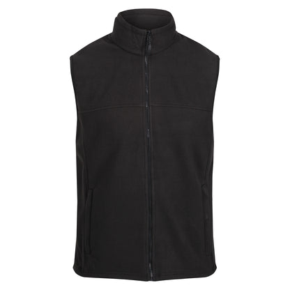 Black - Front - Regatta Haber II Full-Zip Bodywarmer Fleece Anti-Pill Jacket (250 GSM)