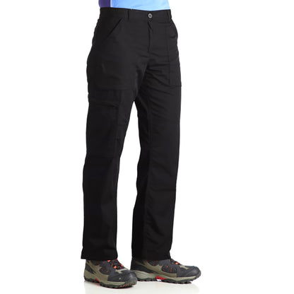 Black - Back - Regatta Ladies New Action Trouser (Long) - Pants