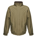 Dark Khaki-Black - Front - Regatta Dover Waterproof Windproof Jacket (Thermo-Guard Insulation)