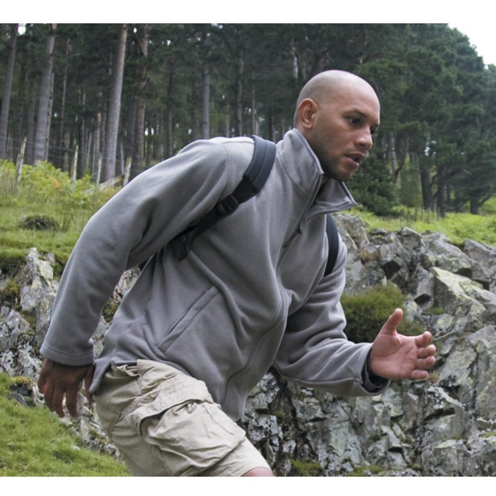 Light Grey - Back - Result Mens High Grade Microfleece Horizon Showerproof Breathable Jacket