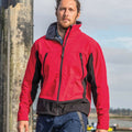 Red-Black - Back - Result Mens Softshell Activity Waterproof Windproof Jacket