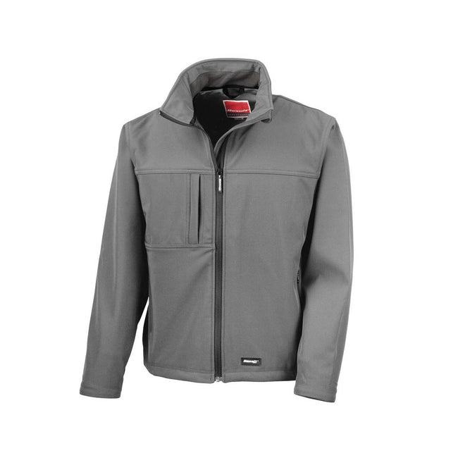 Grey - Front - Result Mens Classic Softshell Breathable Jacket