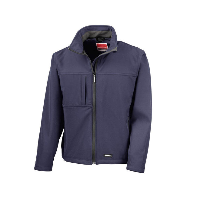 Navy Blue - Front - Result Mens Classic Softshell Breathable Jacket