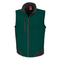Bottle Green-Black - Front - Result Mens Softshell Bodywarmer Breathable Weatherproof Jacket