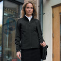 Black - Back - Result Ladies-Womens La Femme® 2 Layer Base Softshell Breathable Wind Resistant Jacket