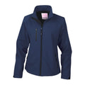Navy Blue - Front - Result Ladies-Womens La Femme® 2 Layer Base Softshell Breathable Wind Resistant Jacket