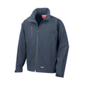Navy Blue - Front - Result Mens 2 Layer Base Softshell Breathable Wind Resistant Jacket