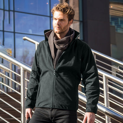 Black - Back - Result Mens Osaka TECH Performance Combined Pile Softshell Waterproof Windproof Jacket