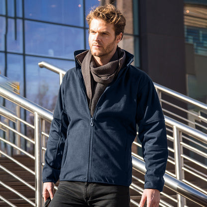 Navy Blue - Back - Result Mens Osaka TECH Performance Combined Pile Softshell Waterproof Windproof Jacket