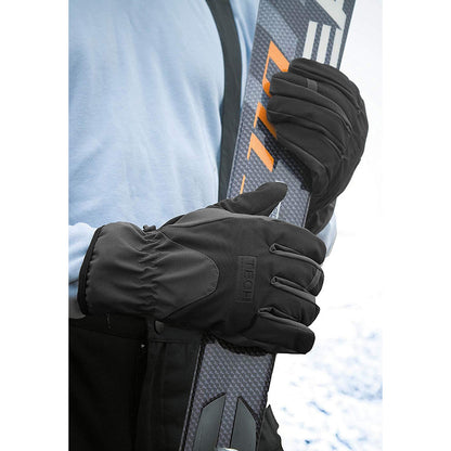 Black - Back - Result TECH Performance Sport Softshell Windproof Water Repellent Gloves
