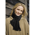 Black - Back - Result Adults Unisex Active Fleece Winter Tassel Scarf