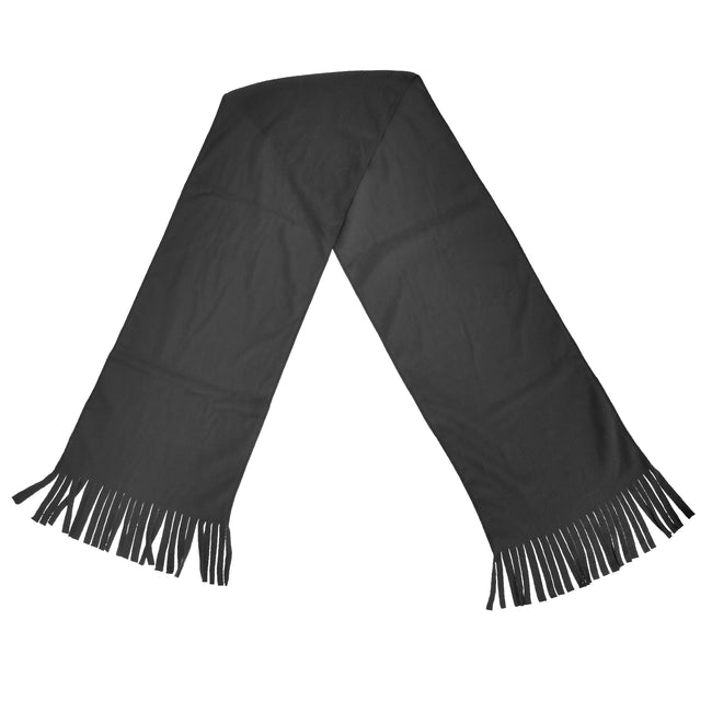 Charcoal - Front - Result Adults Unisex Active Fleece Winter Tassel Scarf