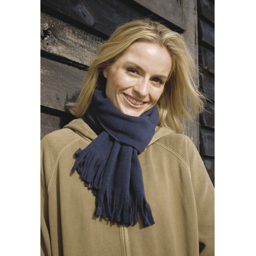 Navy Blue - Back - Result Adults Unisex Active Fleece Winter Tassel Scarf