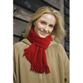 Red - Back - Result Adults Unisex Active Fleece Winter Tassel Scarf