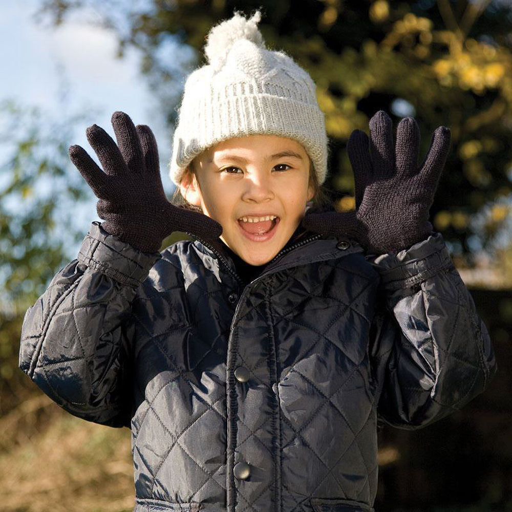 Navy Blue - Lifestyle - Result Junior Kids-Childrens Lined Thinsulate Thermal Gloves (3M 40g)