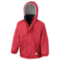 Red-Navy - Side - Result Childrens-Kids Reversible Storm Stuff Anti Pilling Fleece Waterproof Jacket