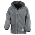 Black-Grey - Front - Result Childrens-Kids Reversible Storm Stuff Anti Pilling Fleece Waterproof Jacket