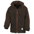 Brown - Front - Result Childrens-Kids Reversible Storm Stuff Anti Pilling Fleece Waterproof Jacket