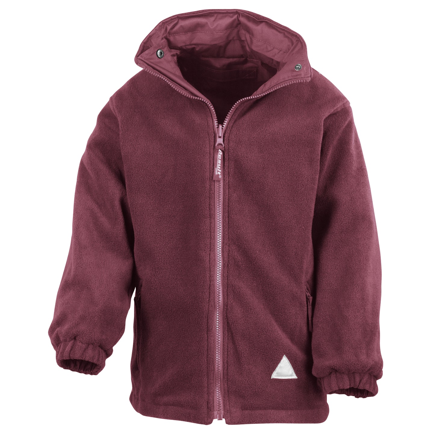 Burgundy-Burgundy - Front - Result Childrens-Kids Reversible Storm Stuff Anti Pilling Fleece Waterproof Jacket