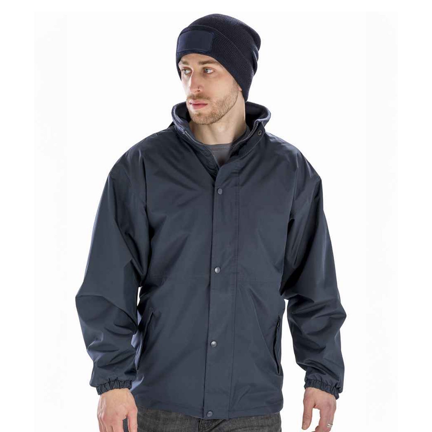 Navy-Navy - Side - Result Mens Reversible StormDri 4,000 Waterproof Windproof Anti Pilling Fleece Jacket