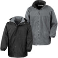Black-Grey - Back - Result Mens Reversible StormDri 4,000 Waterproof Windproof Anti Pilling Fleece Jacket