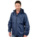 Navy Blue - Back - Result Mens Core Adult Windcheater Water Repellent Windproof Jacket